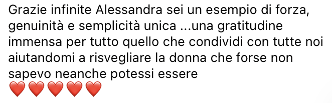 Messaggio ricevuto da una cliente