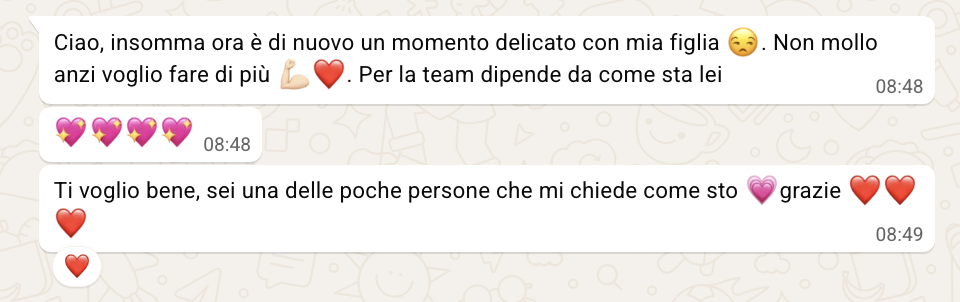 Messaggio ricevuto da una cliente